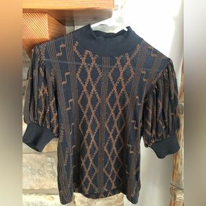 Free People XS Puff Short Sleeve Blouse